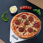 Vue dessus d'une pizza